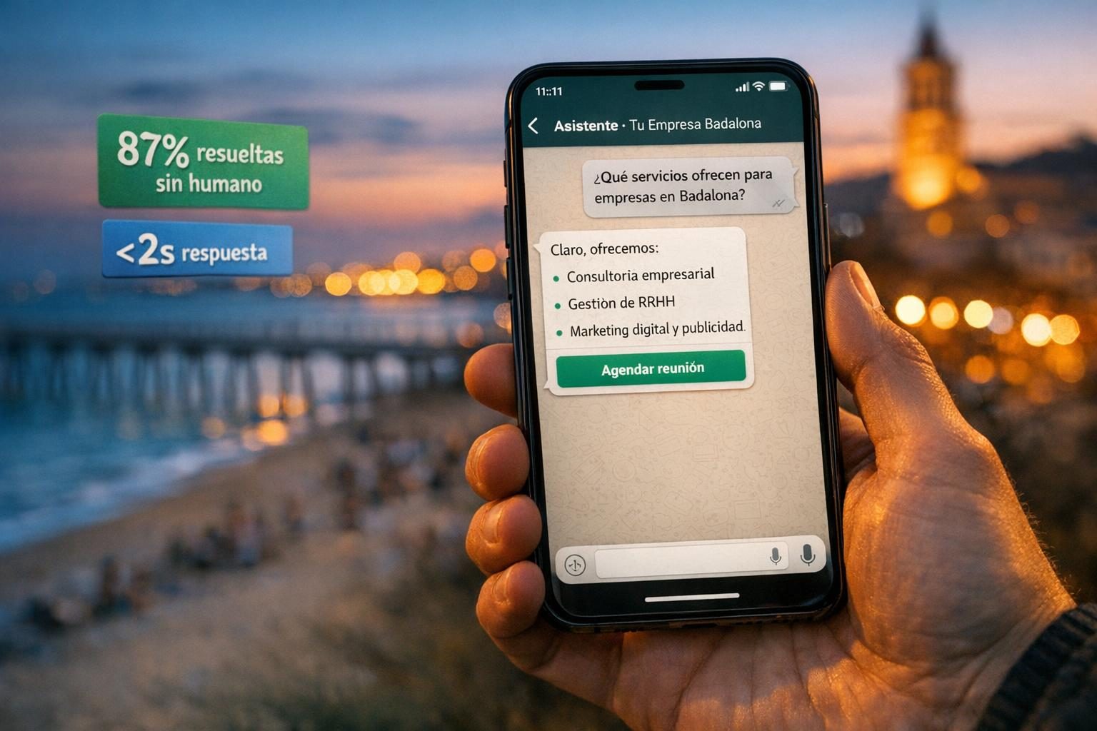 Chatbots IA en Badalona — Chatbots con IA para Empresas en Badalona — Atención 24/7